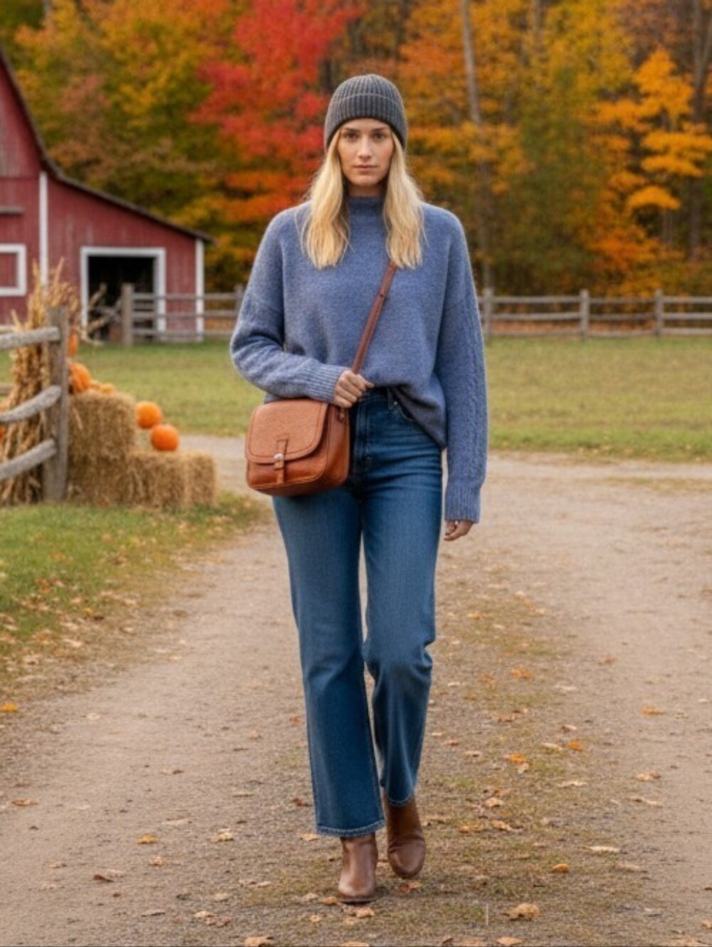 Well Worn Med Blue Sweater